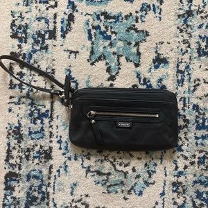Coach wristlet - black leather